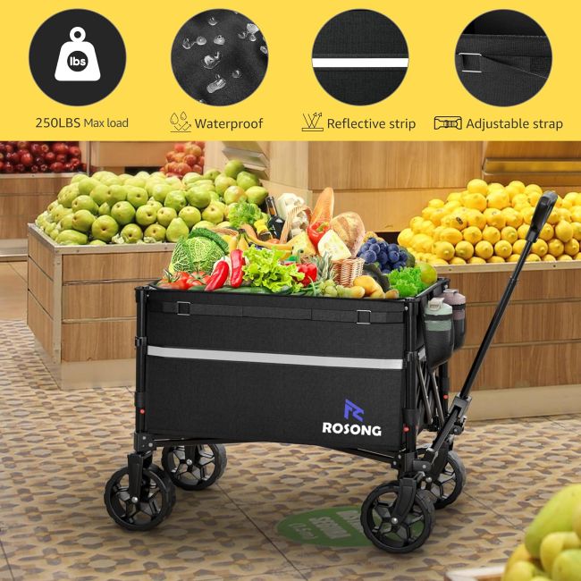 ROSONG folding wagon cart with durable wheels